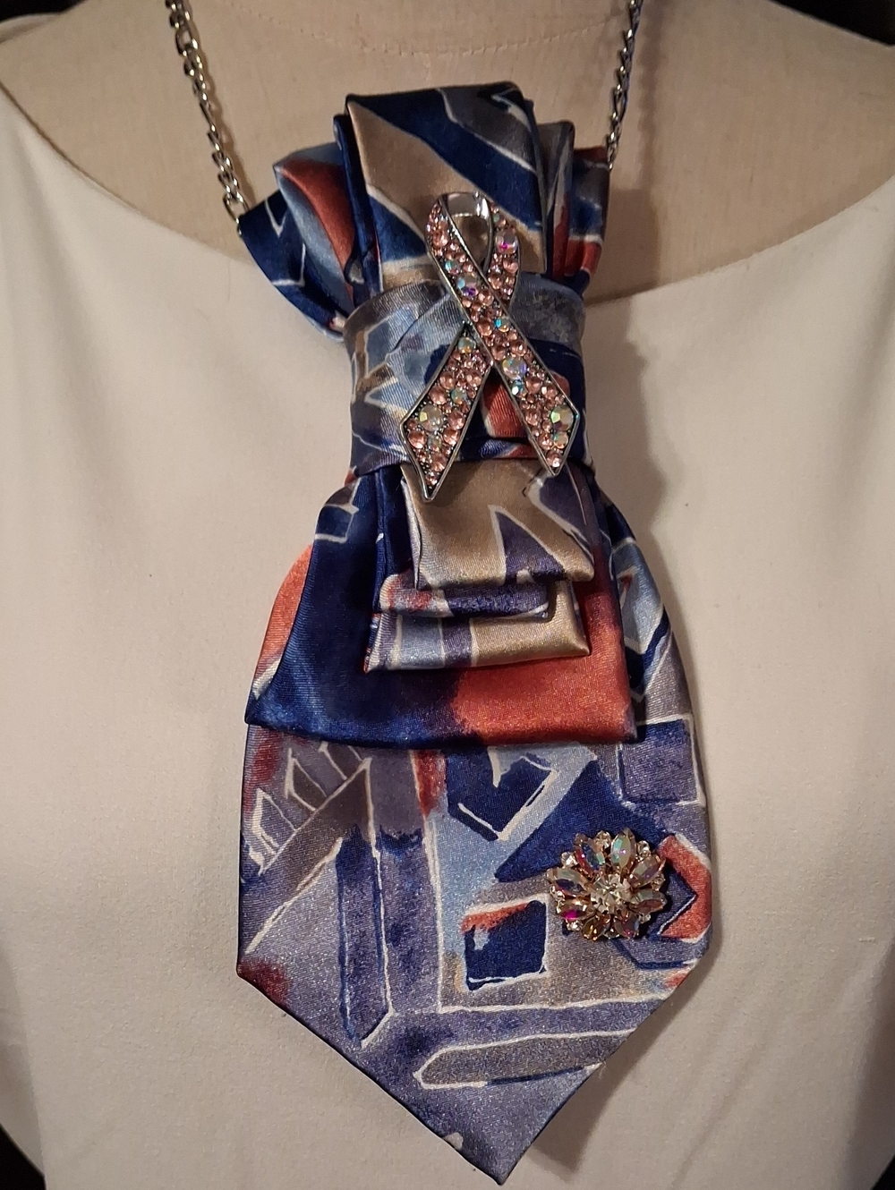 Manhattan Upcycled Necktie Necklace